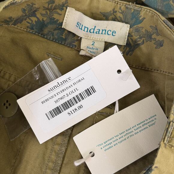 Sundance Pants Womens 2 Berenice Floral Everyday Straight Leg Boho Cottage NEW - Picture 3 of 12